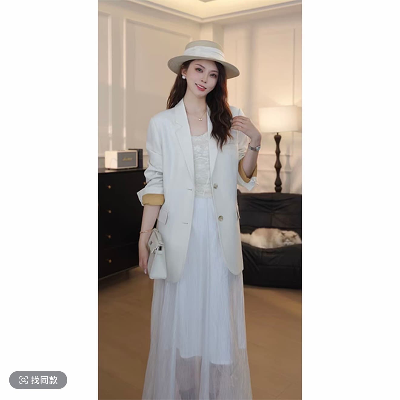 2026 년 봄 가을 캐주얼 다용도 패치워크 색상 이후 진자 단추 정장 여성 코트 다용도 루즈핏 디자이너 정장 이미지 4
