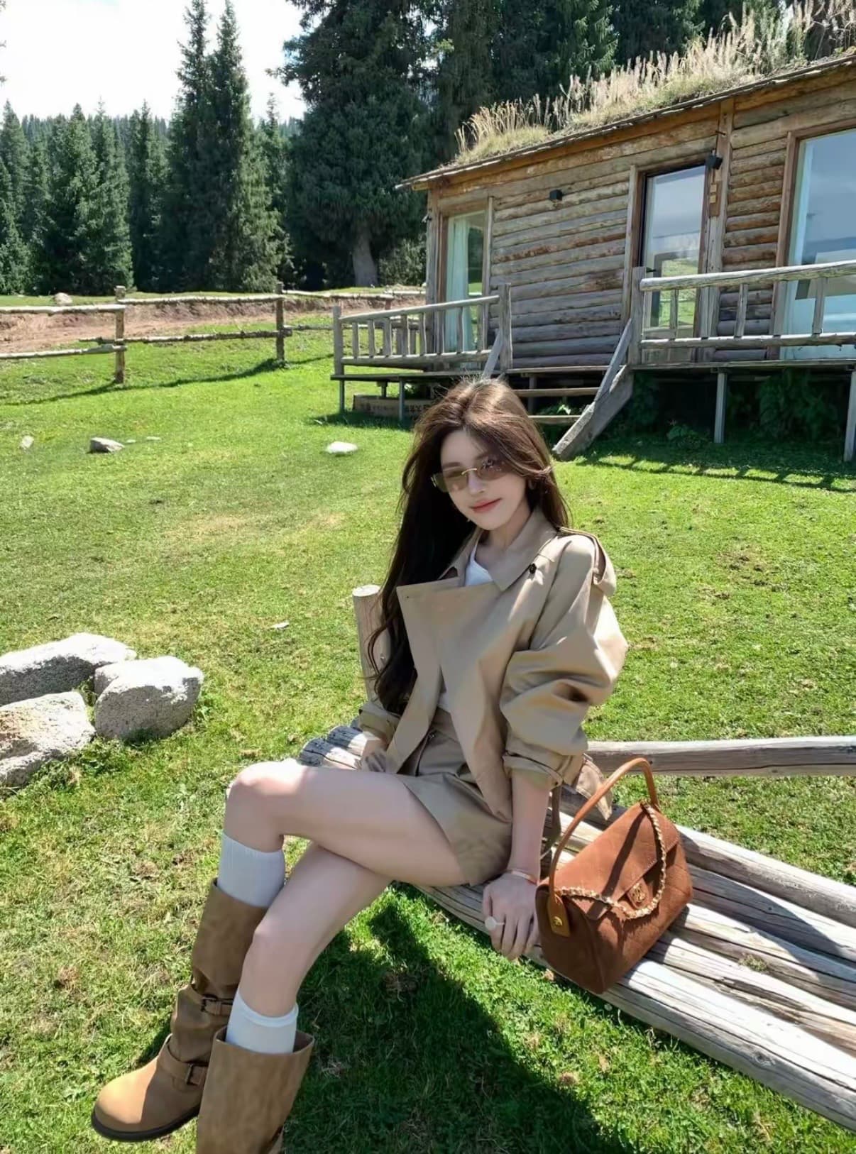 쌀 Na 홈 해시계 바젤 카키 워크웨어 섹션 재킷 카키 워크웨어 치마바지 화이트 샐러드 어깨 티셔츠 상세 이미지 3