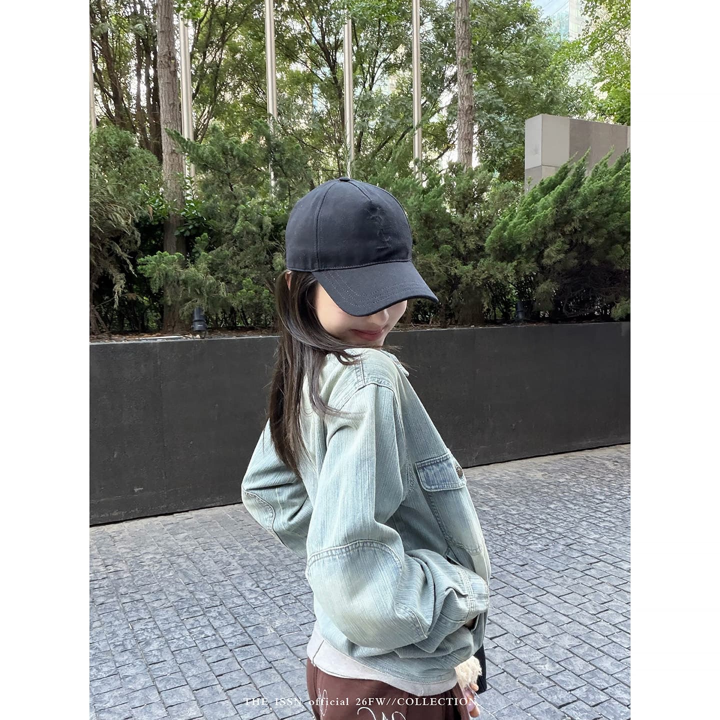 닝 부문 폴로 칼라 주머니 워시 물 마 오래된 데님 여성 코트 가을 캐주얼 루즈핏 외부 가져 가라. 슬림해 보이는 오픈 가디건 맨위 이미지 4
