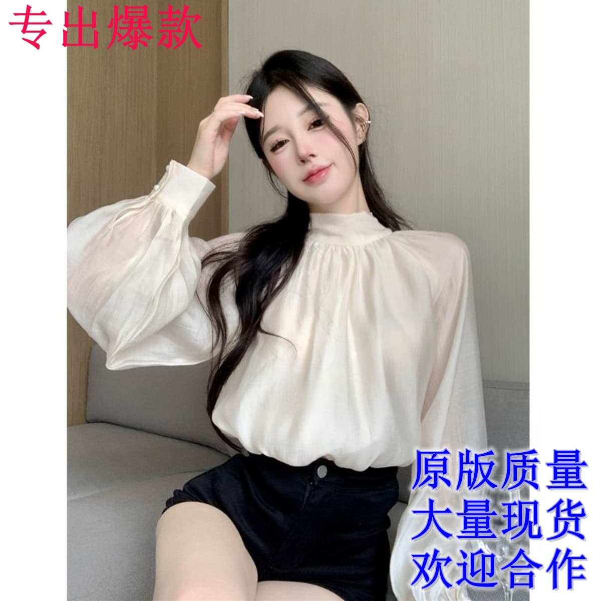 2026 봄 가을 새로운 고급 센스 우아함 품격 나비 매듭 스트랩 여성 셔츠 디자인 센스 Chic 루즈핏 셔츠