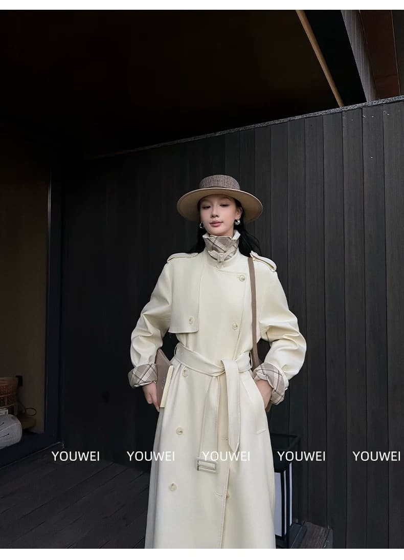 있음 후안 youwe 파리 팬 외부 2026 자이언트 잘 생긴 ~ 중 바람막이 여성 코트 새로운 중간 길이 코트 가을 상세 이미지 4