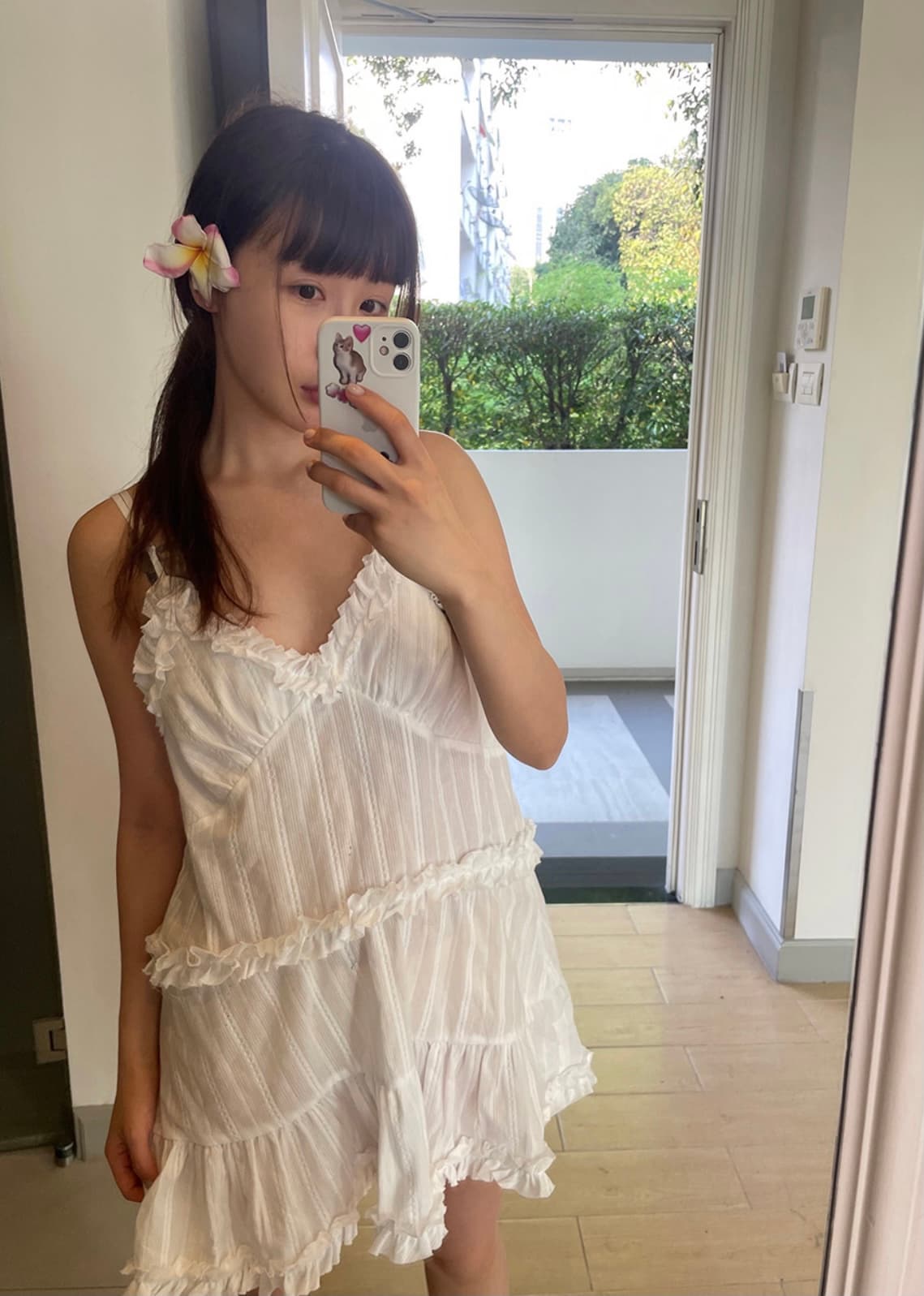 지금 재고 있음 한국 chic 여름 흑인과 백인 양면 착용 슬립 드레스 달콤함 레이스 패치워크 디자인 센스 슈퍼 요정 상세 이미지 1