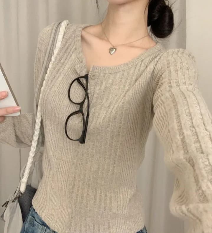 있음 선적 한국 chic 봄 가을 기본 셔츠 인사이드 가져 가라. 긴팔 니트 작은 키 품격 맨위 상세 이미지 11