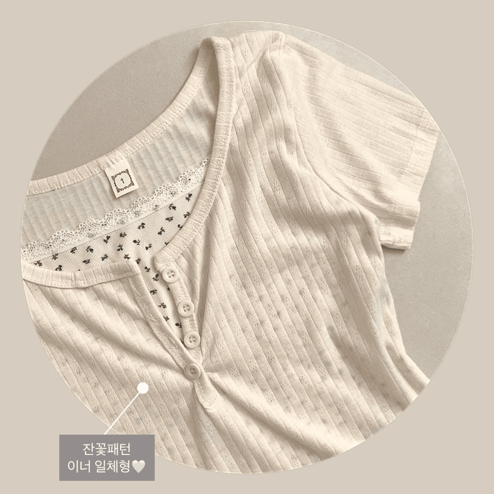 지금 재고 있음 한국 chic 여름 페이크 레이어드 패치워크 레이스 꽃무늬 만나는 몸매 가꾸기 슬림해 보이는 맨위 여성 상세 이미지 2