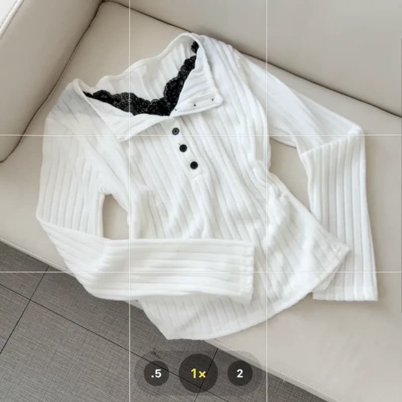 있음 선적 한국 chic 이른 가을 페이크 레이어드 V넥 패치워크 레이스 몸매 가꾸기 슬림해 보이는 긴팔 다용도 맨위 이미지 5