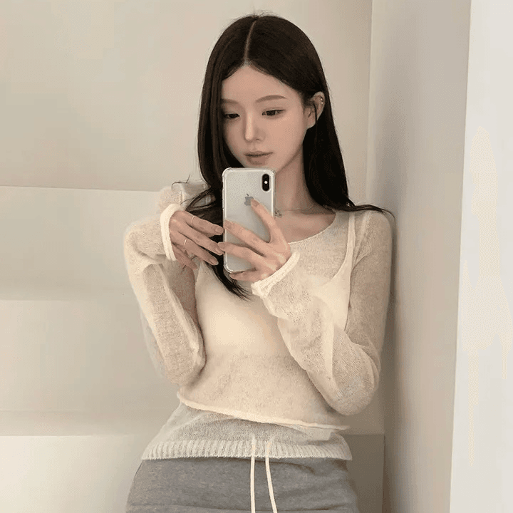 지금 재고 있음 한국 chic 가을 달콤함 페이크 레이어드 스트랩 니트 스웨터 얇은 스타일 스웨터 품격 다용도 맨위 상세 이미지 22