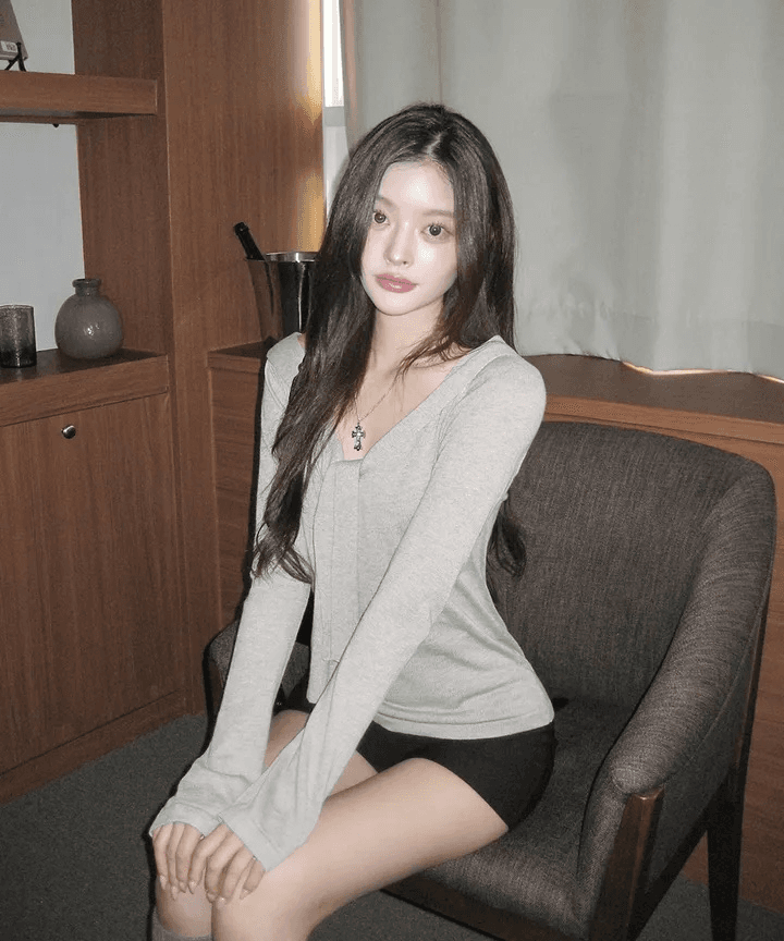 있음 선적 한국 chic 가을 보트넥 스트랩 긴팔 니트 스웨터 허리 수축 오프숄더 맨위 상세 이미지 5