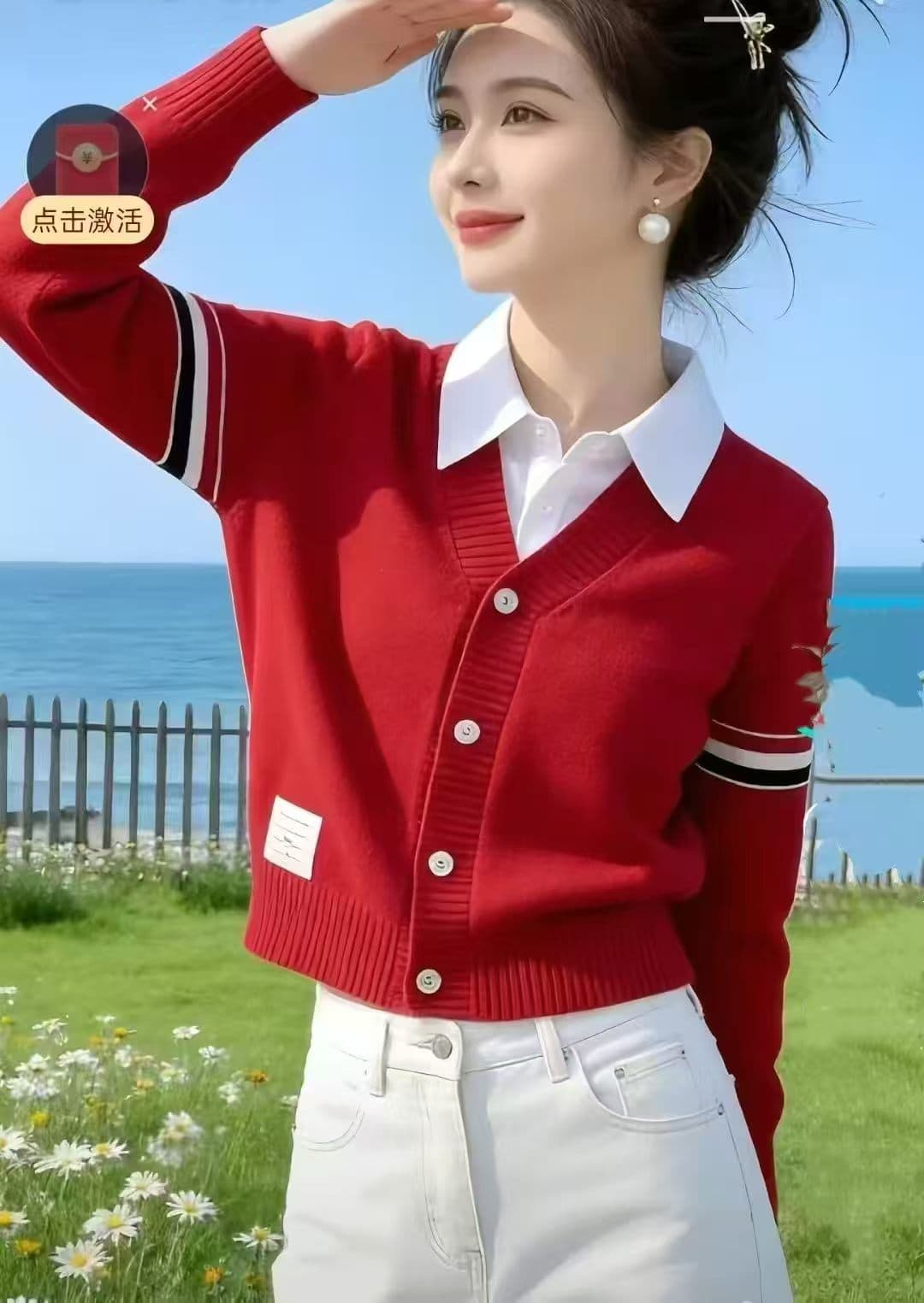 학원 스타일 페이크 레이어드 스웨터 코트 가을 겨울 의류 2026 캐주얼 니트 오픈 가디건 스트라이프 루즈핏 다용도 맨위 이미지 3