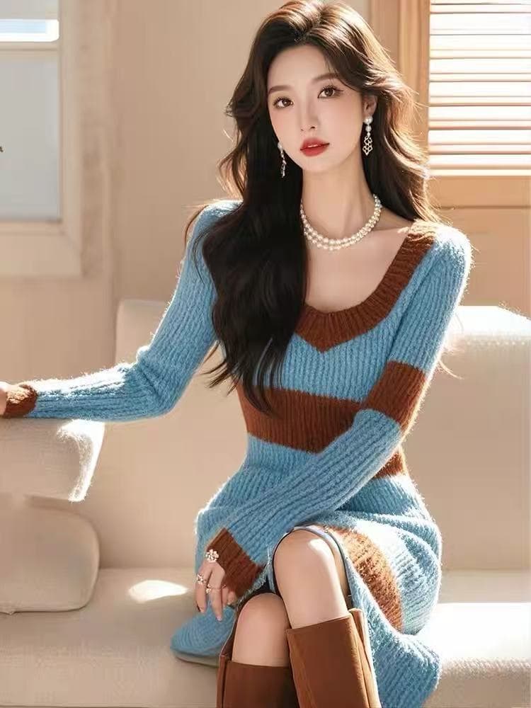 달콤함 공정한 섬 풀오버 스웨터 여자 2025 가을 겨울철 새로운 부드러운 바람 부드러운 찹쌀 나비 매듭 니트 스웨터 맨위 이미지 3