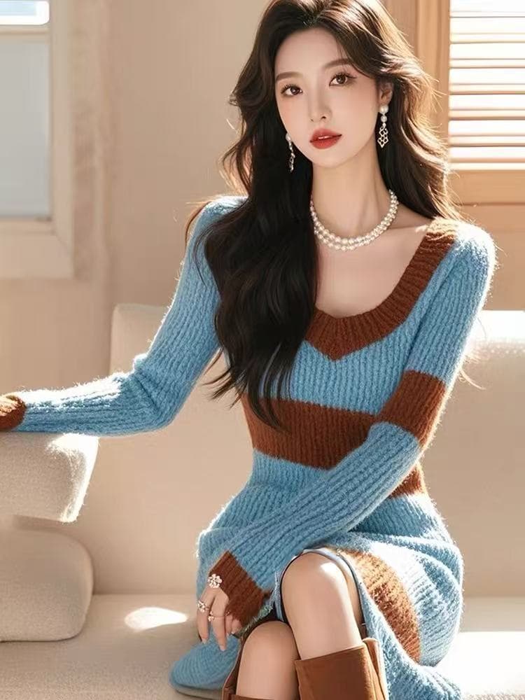 달콤함 공정한 섬 풀오버 스웨터 여자 2025 가을 겨울철 새로운 부드러운 바람 부드러운 찹쌀 나비 매듭 니트 스웨터 맨위 상세 이미지 3