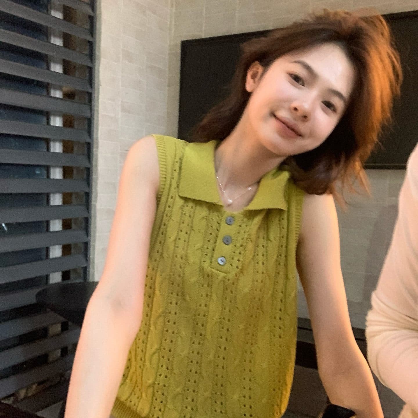 있음 도착 한숟가락 달콤한 한 부서 다용도 슬림해 보이는 홀로우 아웃 polo 민소매 니트 조끼 맨위 여성 2026 여름 상세 이미지 1