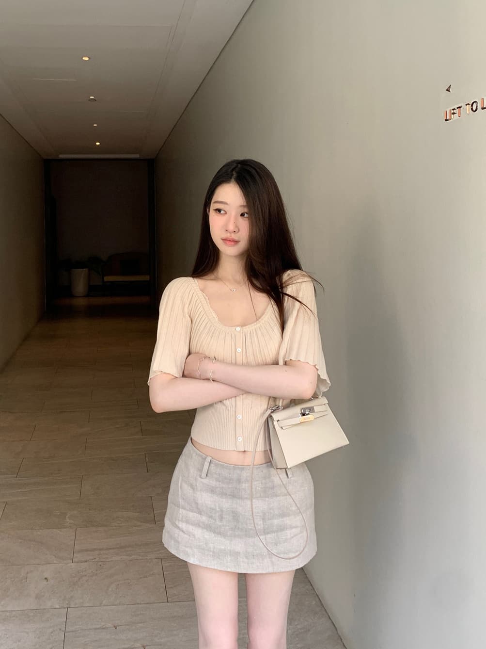 있음 도착 mummycat 계란 놓기 야옹 장기 화이트 코우 26 신제품 30 양모 장기 Pleat 니트 맨위 여성 상세 이미지 2