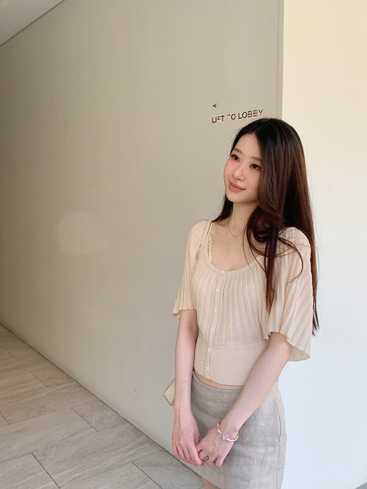 있음 도착 mummycat 계란 놓기 야옹 장기 화이트 코우 26 신제품 30 양모 장기 Pleat 니트 맨위 여성 상세 이미지 6