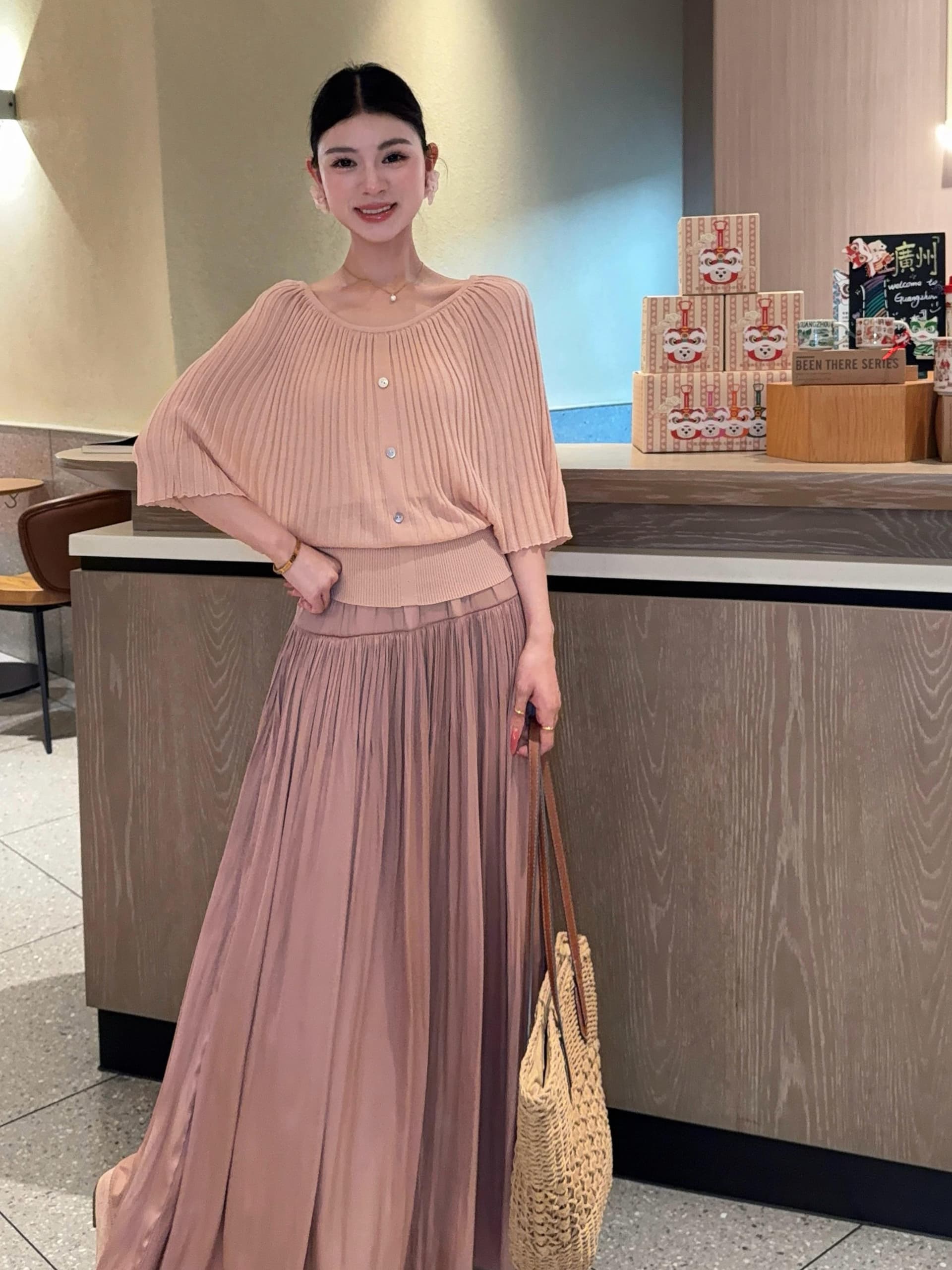리 후이 하나 부드러운 분말 안개 여름 프랑스식 스타일 Pleat 여신 데이트 디자인 센스 xi 슬림해 보이는 표지 고기 초박형 셔츠 이미지 4
