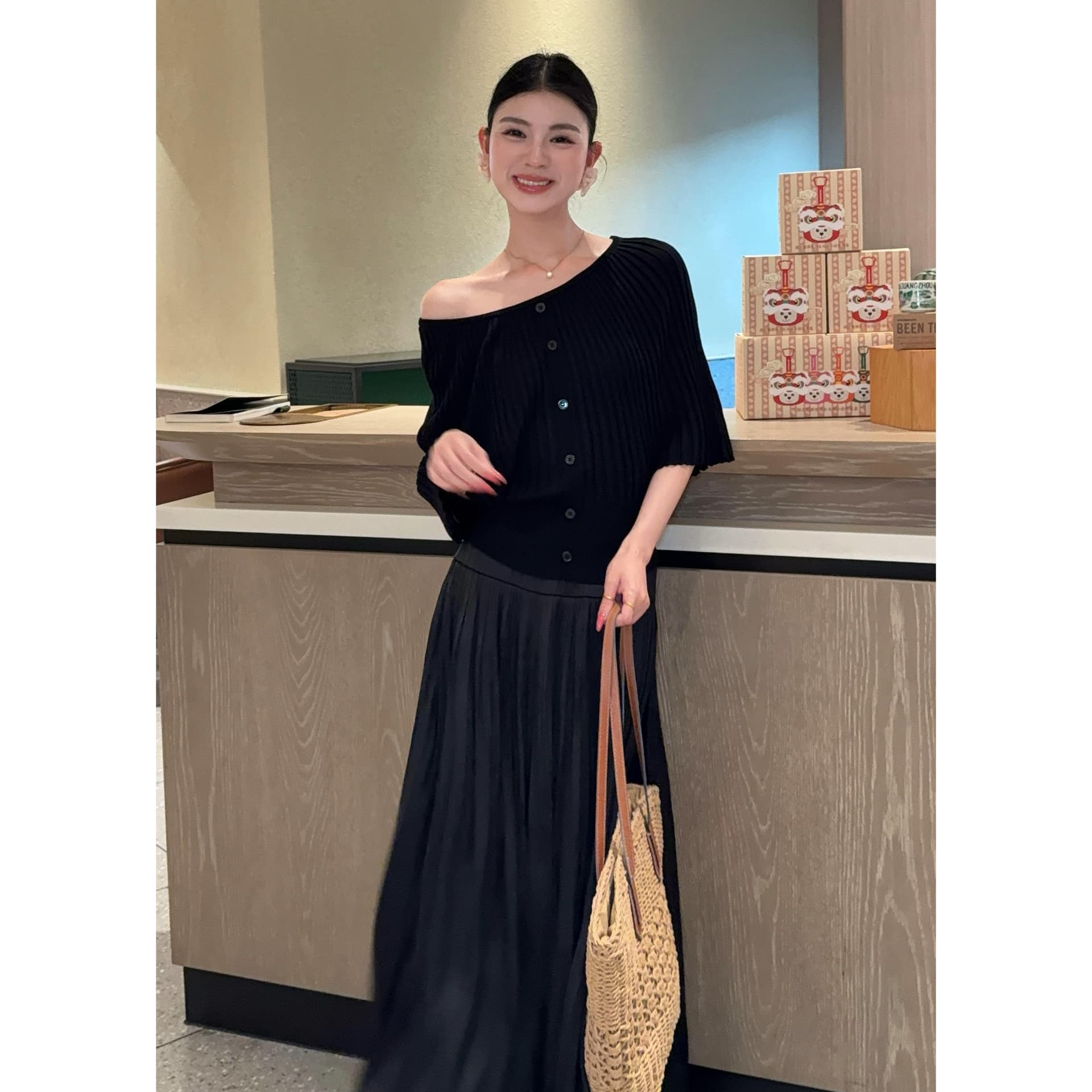 리 후이 하나 부드러운 분말 안개 여름 프랑스식 스타일 Pleat 여신 데이트 디자인 센스 xi 슬림해 보이는 표지 고기 초박형 셔츠 이미지 6