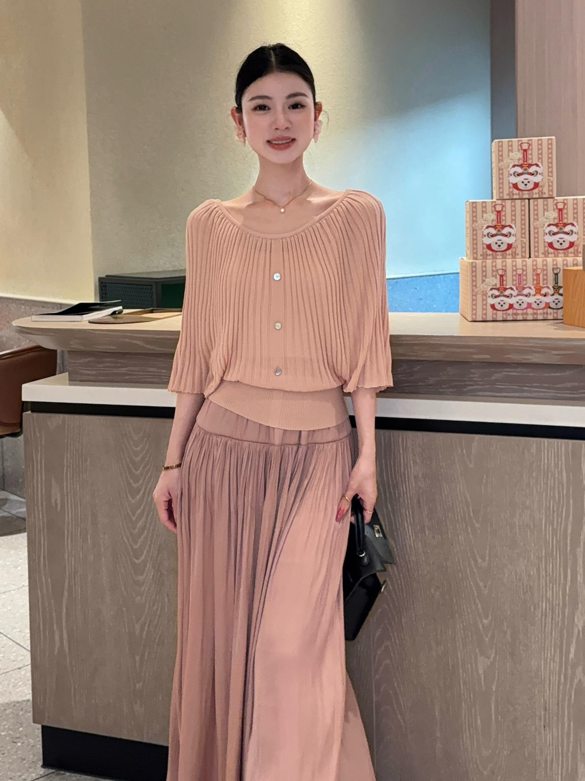 리 후이 하나 부드러운 분말 안개 여름 프랑스식 스타일 Pleat 여신 데이트 디자인 센스 xi 슬림해 보이는 표지 고기 초박형 셔츠 상세 이미지 7