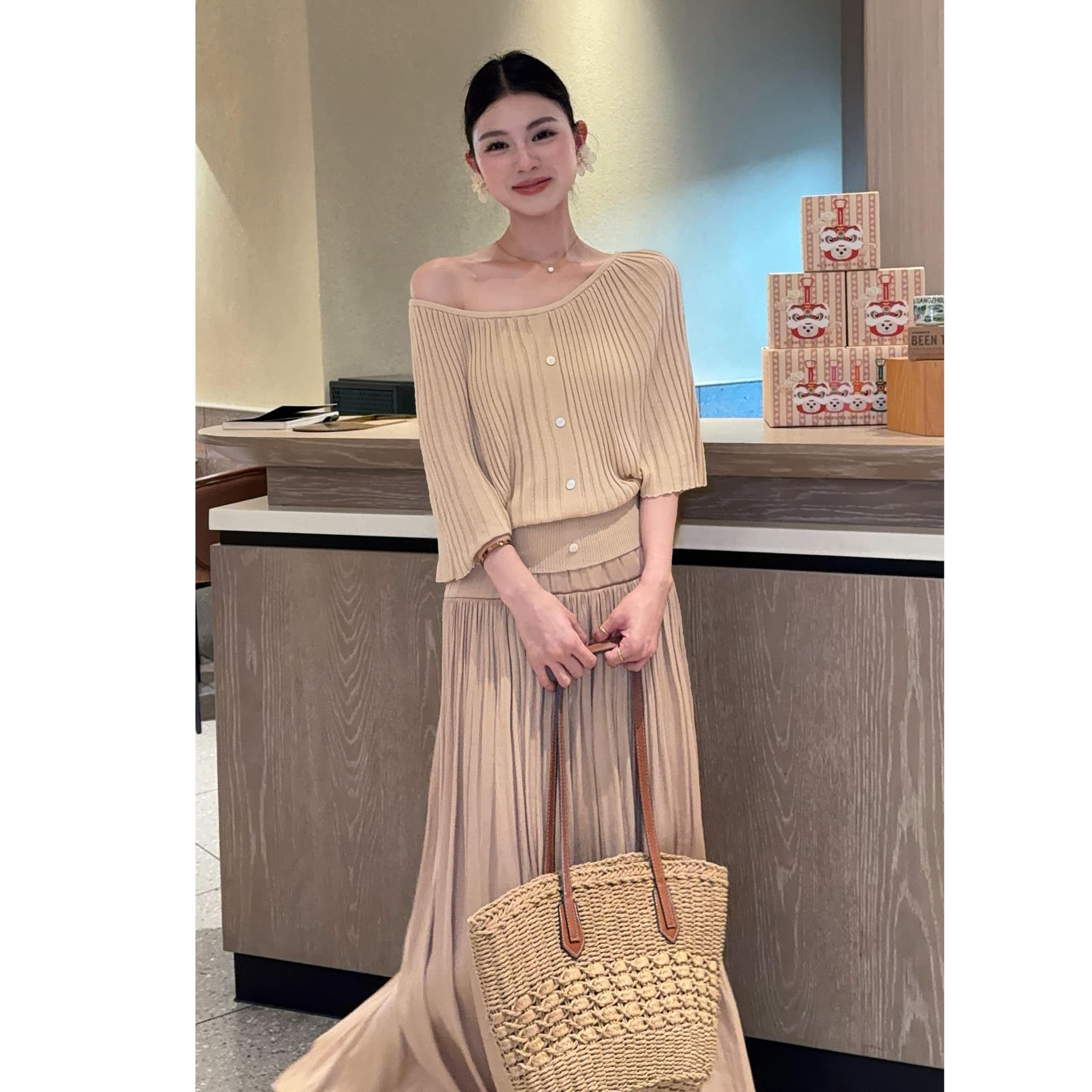 리 후이 하나 부드러운 분말 안개 여름 프랑스식 스타일 Pleat 여신 데이트 디자인 센스 xi 슬림해 보이는 표지 고기 초박형 셔츠 상세 이미지 9