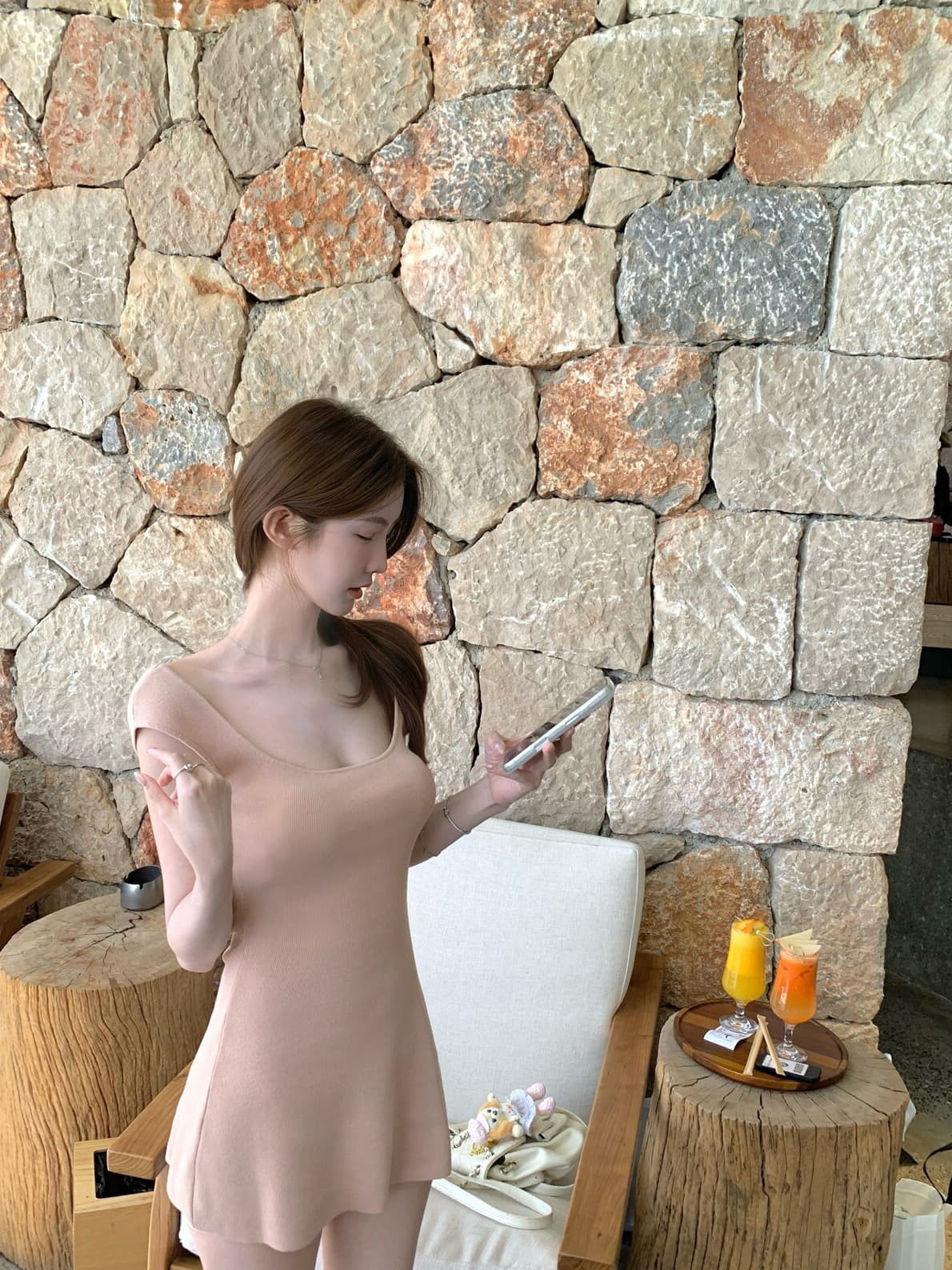있음 도착 아름다움 센스 양면 착용 u 칼라 조끼 스커트 여성 여름 한 부서 디자인 센스 몸매 가꾸기 순수한 욕망 한 마디 미니 스커트 상세 이미지 24