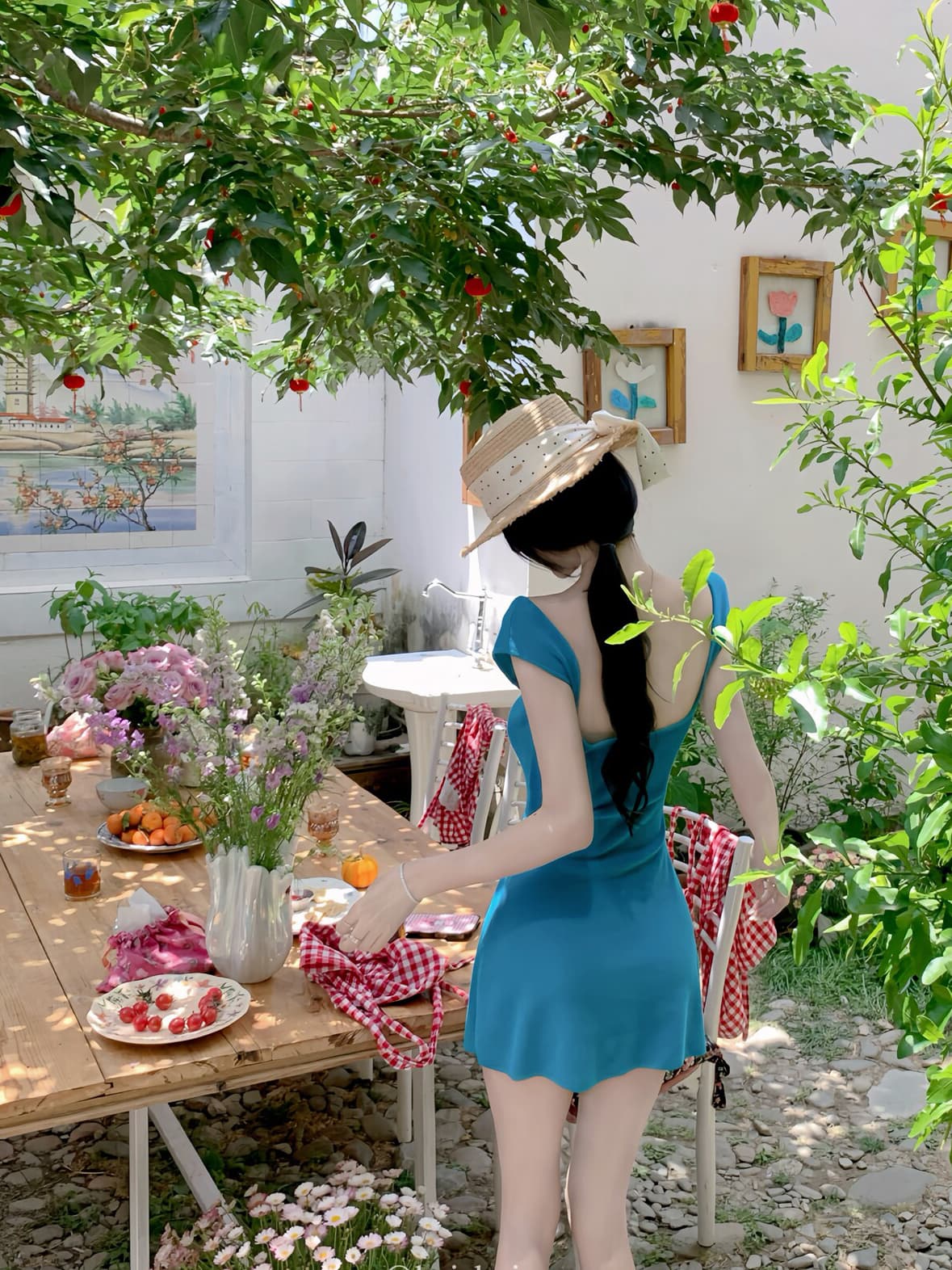 있음 도착 아름다움 센스 양면 착용 u 칼라 조끼 스커트 여성 여름 한 부서 디자인 센스 몸매 가꾸기 순수한 욕망 한 마디 미니 스커트 상세 이미지 28