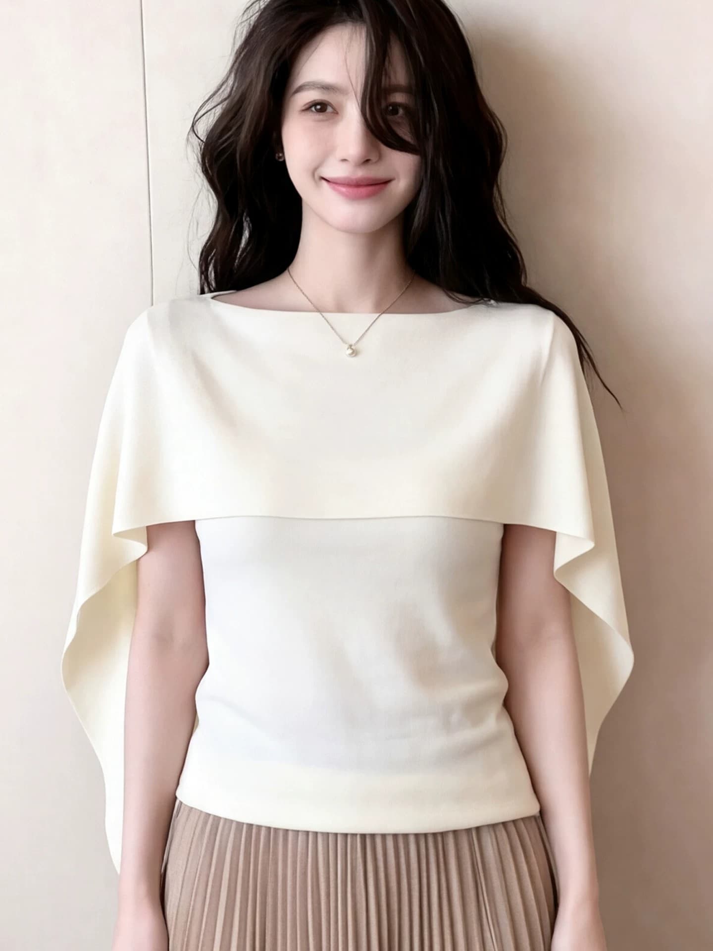 있음 도착 부드러운 치엥 여름 한 부서 여신 망토 디자인 센스 슬림해 보이는 얼음 센스 품격 이미지 4