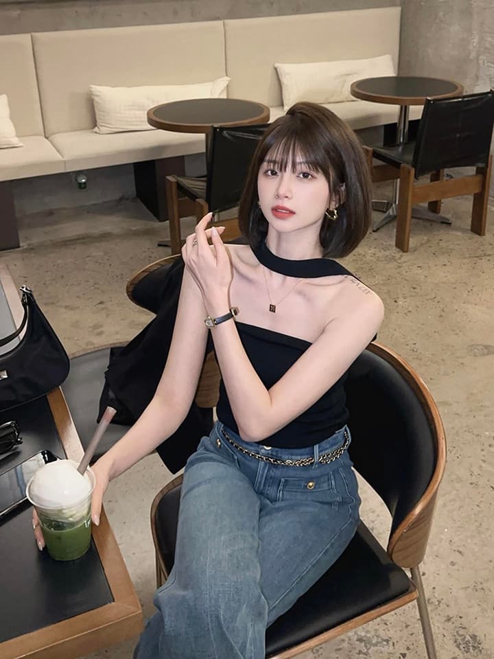 있음 도착 고유 한 아름다운 행침 목 캐미솔 외출용 여름 순수한 욕망 몸매 가꾸기 슬림해 보이는 몸매 가꾸기 슬림해 보이는 여성 상세 이미지 2