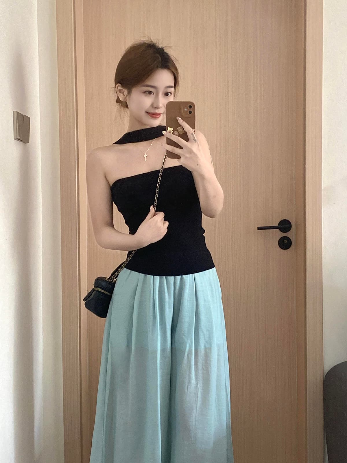 있음 도착 고유 한 아름다운 행침 목 캐미솔 외출용 여름 순수한 욕망 몸매 가꾸기 슬림해 보이는 몸매 가꾸기 슬림해 보이는 여성 상세 이미지 1