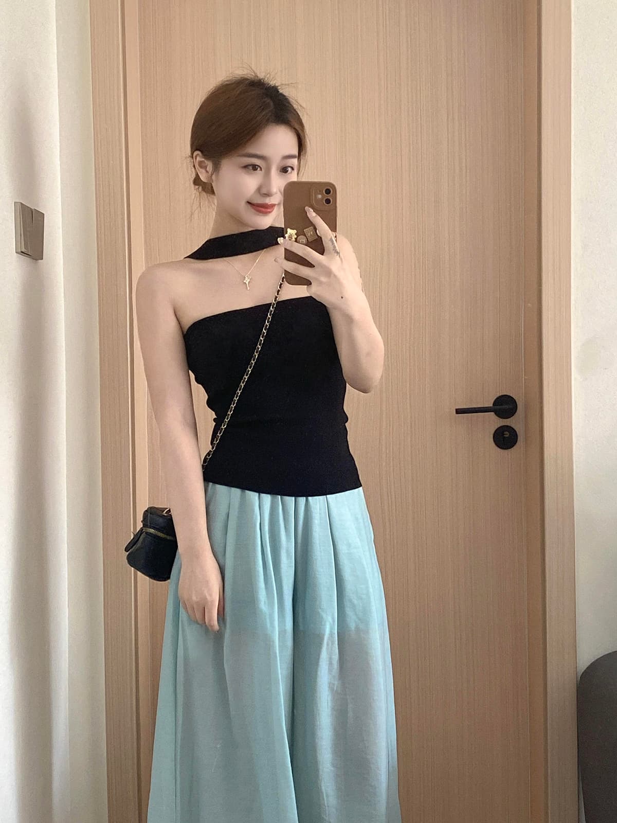 있음 도착 고유 한 아름다운 행침 목 캐미솔 외출용 여름 순수한 욕망 몸매 가꾸기 슬림해 보이는 몸매 가꾸기 슬림해 보이는 여성 상세 이미지 3