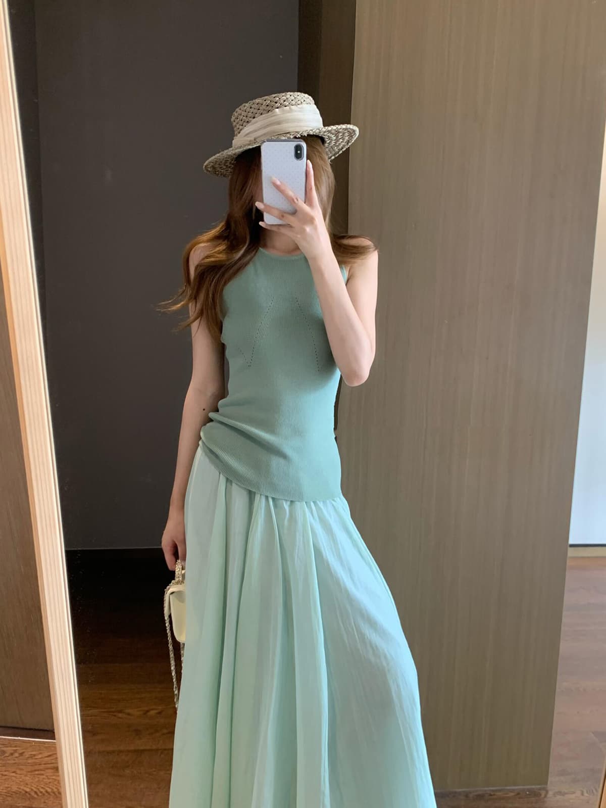 있음 도착 한 부서 디자인 센스 홀로우 아웃 니트 아마 조끼 여성 아모이 Chic 몸매 가꾸기 슬림해 보이는 민소매 맨위 상세 이미지 1