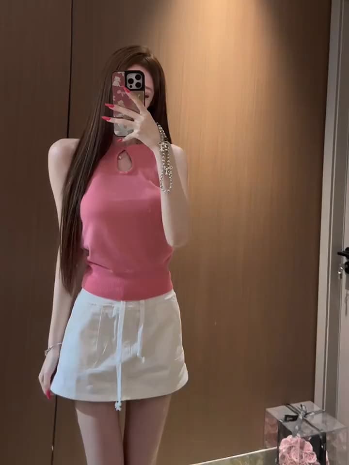 있음 도착 네온 연애 편지 물방울 모양 홀로우 아웃 디자인 복수 짜다 행침 목 니트 슬립 맨위 이미지 3