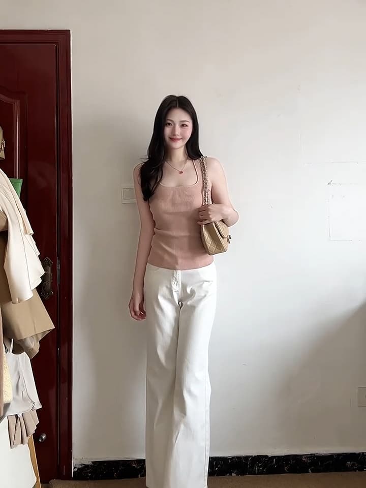 있음 도착 니트 오픈 가디건 여성 코트 가을 긴팔 얇은 스타일 행침 목 조끼 보라색 디자인 센스 투피스 슈트 상세 이미지 8