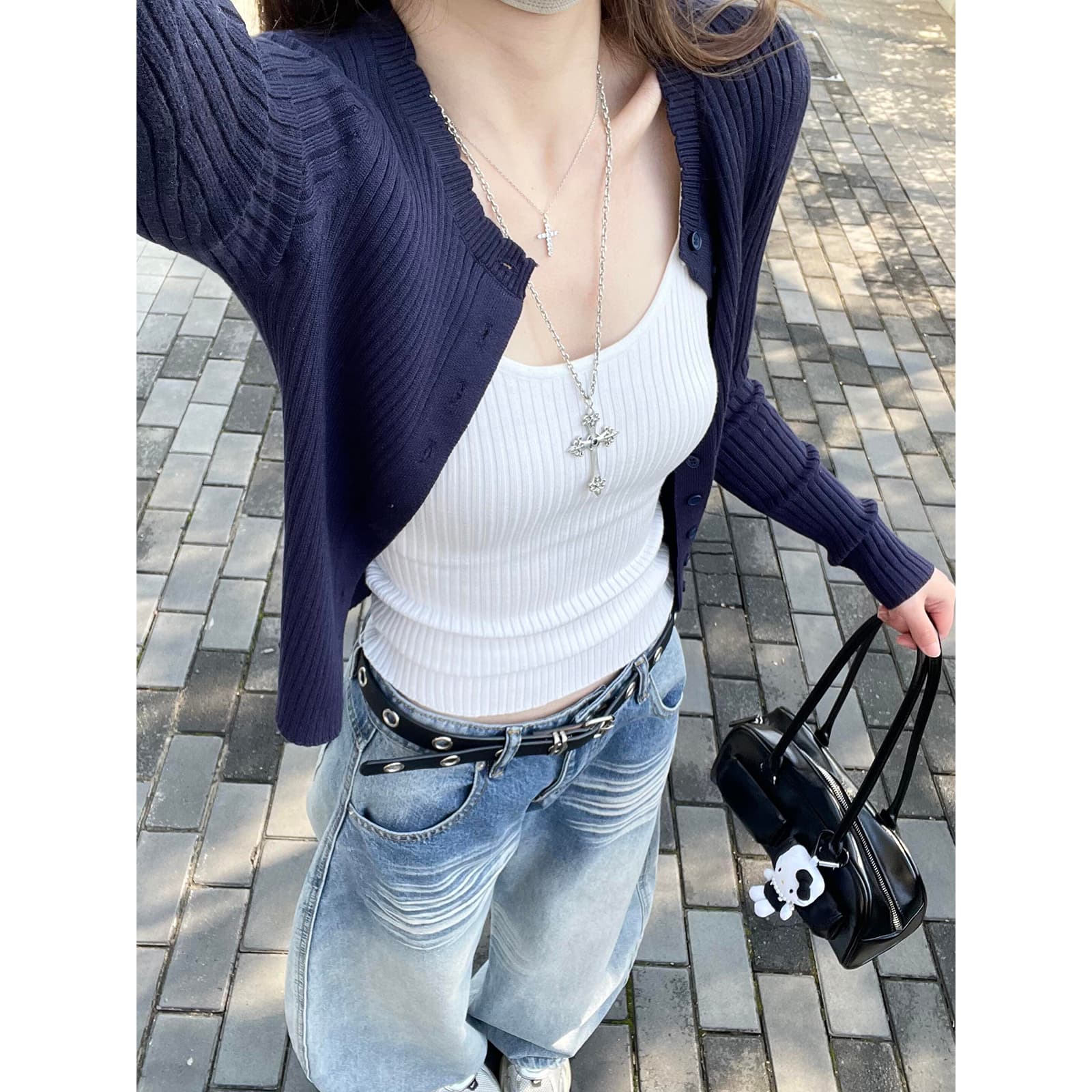 있음 도착 이른 가을 핫걸 니트 슬립 오픈 가디건 여성 조기 봄 인사이드 가져 가라. 재킷 한 부서 착용 가져 가라. 쇼트 스타일 가을 상세 이미지 5
