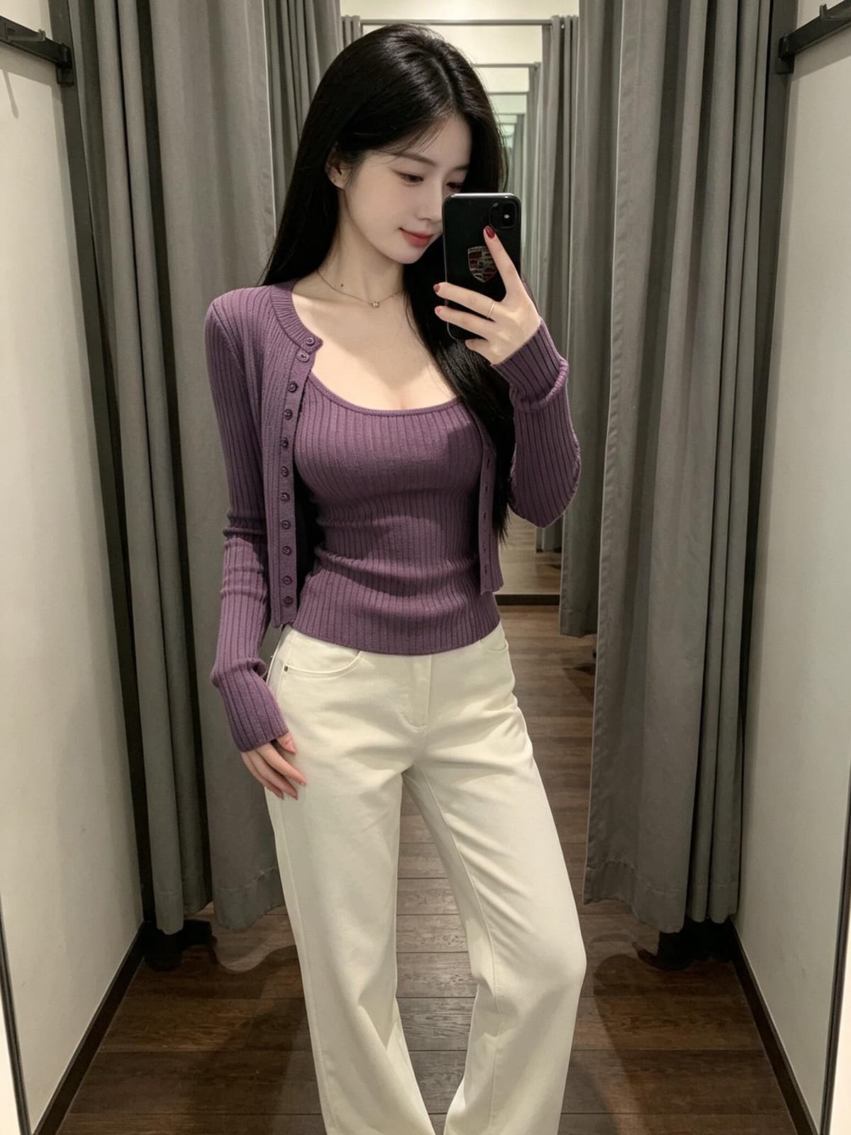 있음 도착 이른 가을 핫걸 니트 슬립 오픈 가디건 봄 소녀 조기 봄 인사이드 가져 가라. 재킷 한 부서 착용 가져 가라. 쇼트 스타일 상세 이미지 5