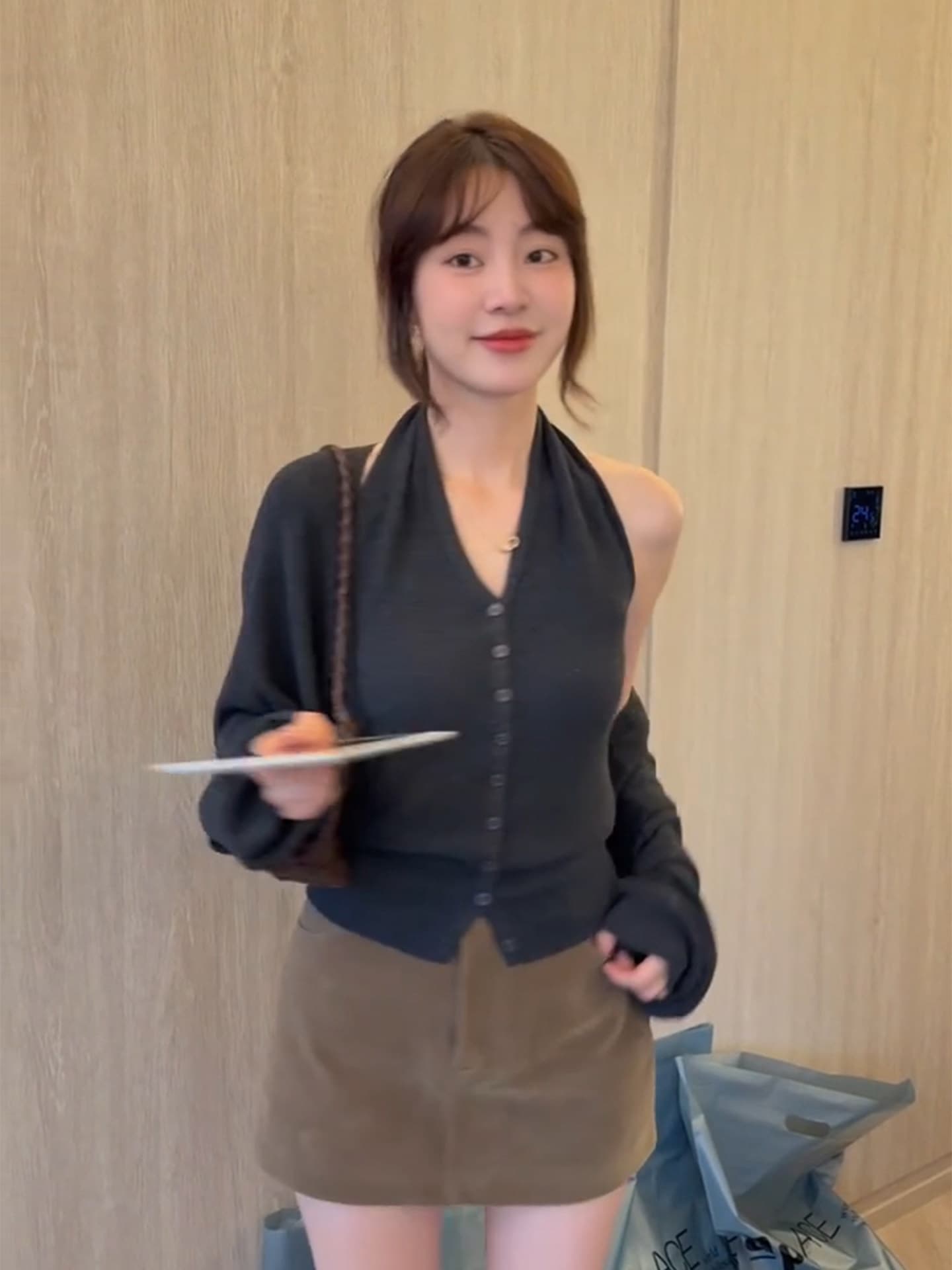 있음 도착 긴팔 니트 오픈 가디건 여성 코트 이른 가을 고유 한 아름다운 외부 가져 가라. 슬립 맨위 투피스 세트 가을 상세 이미지 10
