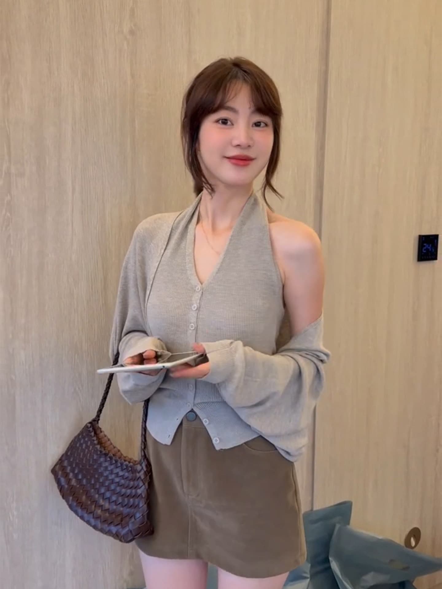 있음 도착 긴팔 니트 오픈 가디건 여성 코트 이른 가을 고유 한 아름다운 외부 가져 가라. 슬립 맨위 투피스 세트 가을 상세 이미지 14