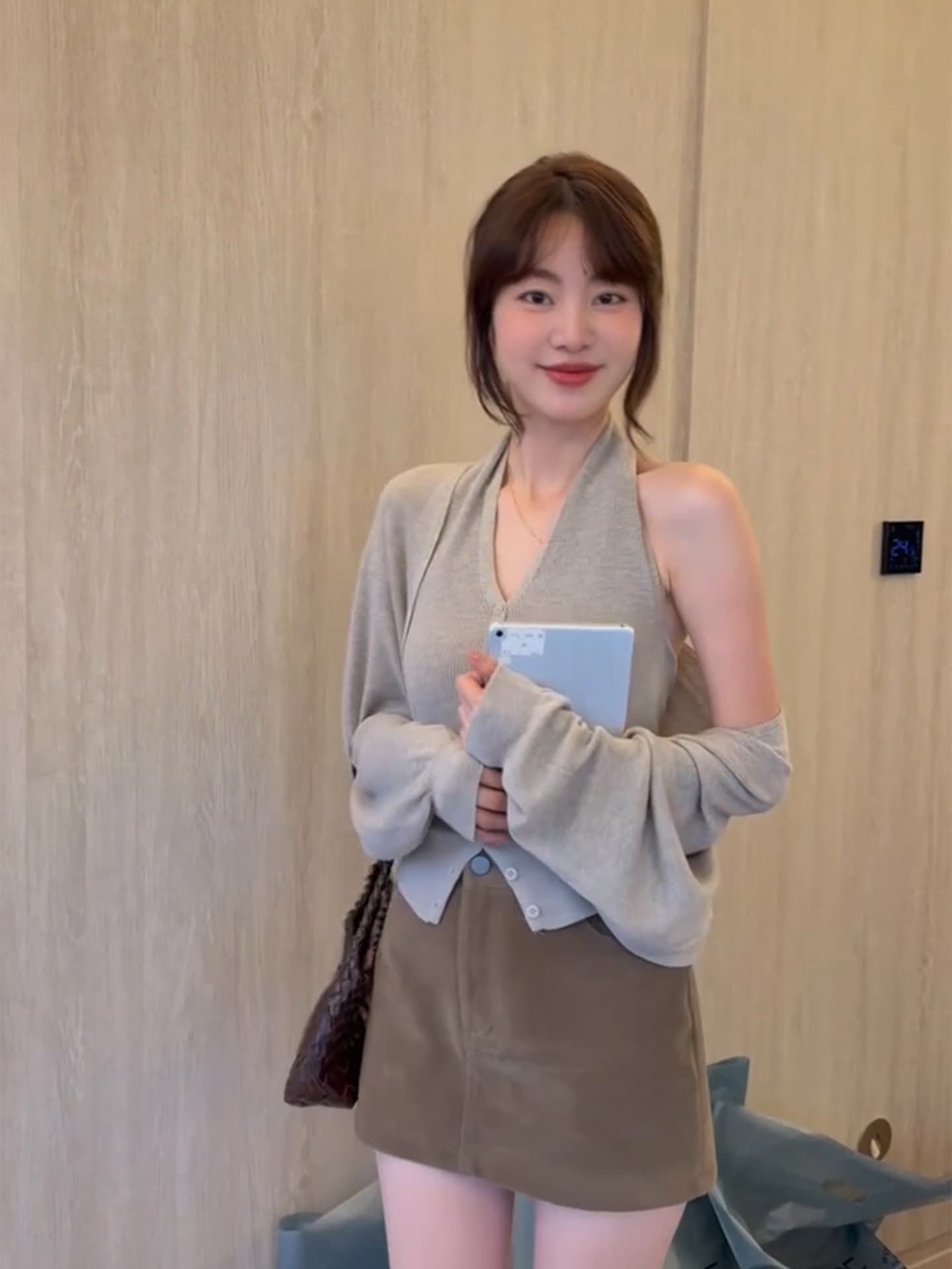 있음 도착 긴팔 니트 오픈 가디건 여성 코트 이른 가을 고유 한 아름다운 외부 가져 가라. 슬립 맨위 투피스 세트 가을 상세 이미지 15