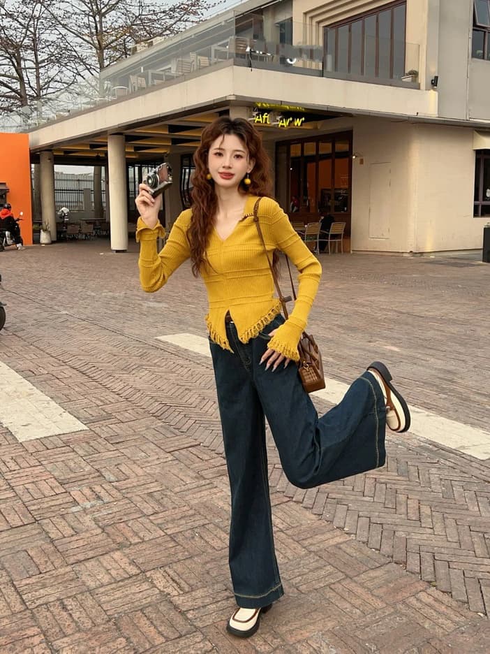 있음 도착 따뜻한 민 부드러운 치즈 연인 봄 새로운 긴팔 다용도 니트 스웨터 맨위 여성 이른 가을 상세 이미지 4