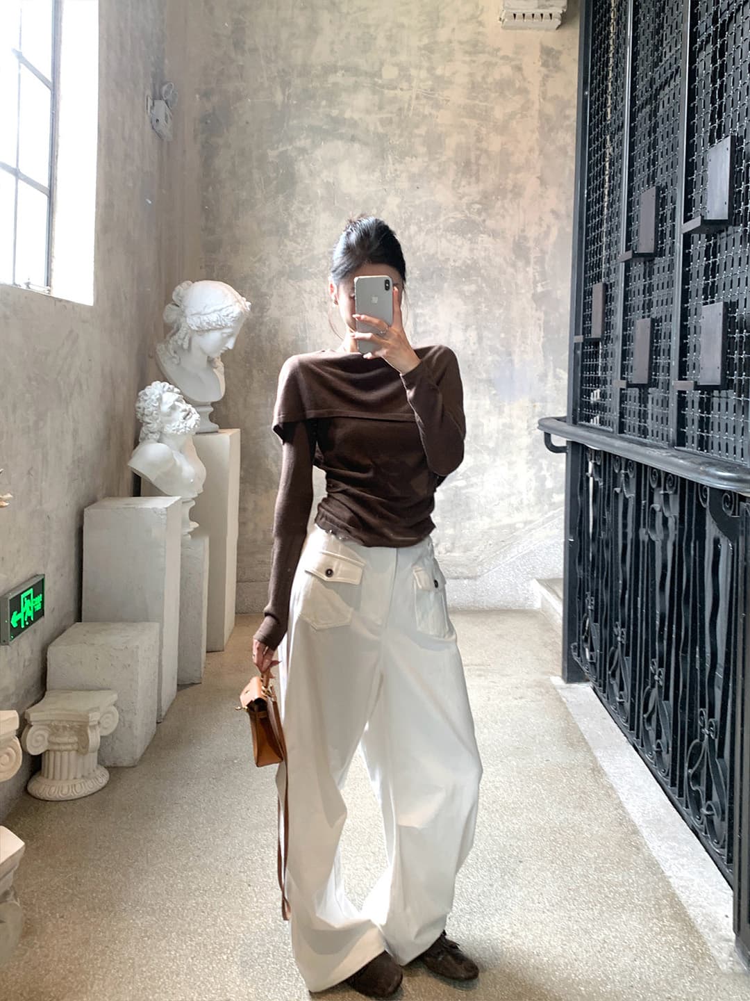 있음 도착 영화 만나는 이른 가을 디자인 센스 페이크 레이어드 양모 작은 숄 맨위 상세 이미지 2