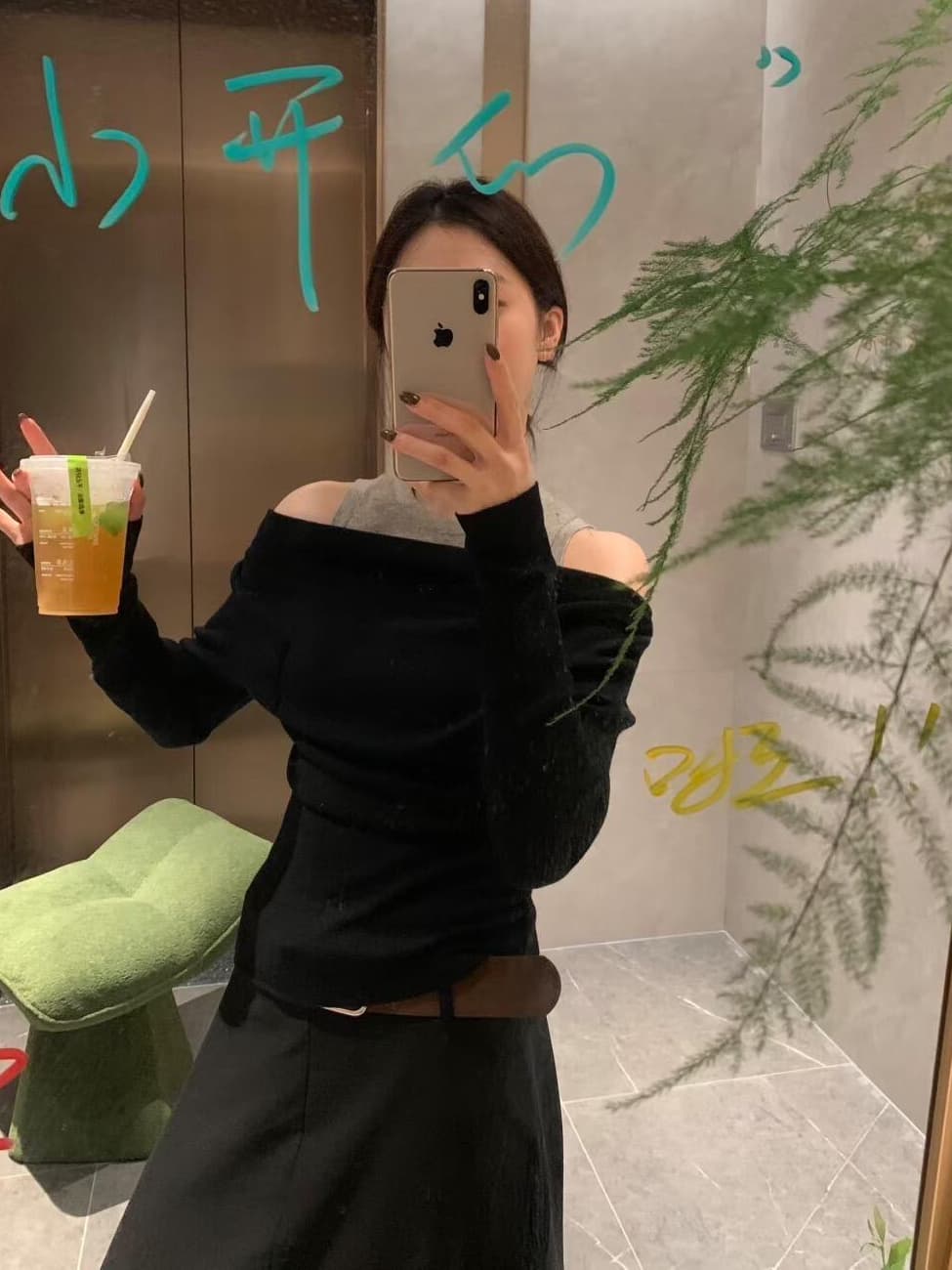 있음 도착 쉬운 스택 가져 가라. 흔들다 칼라 페이크 레이어드 배색 패치워크 기본 셔츠 꼬집기 허리 품격 다용도 맨위 여성 가을