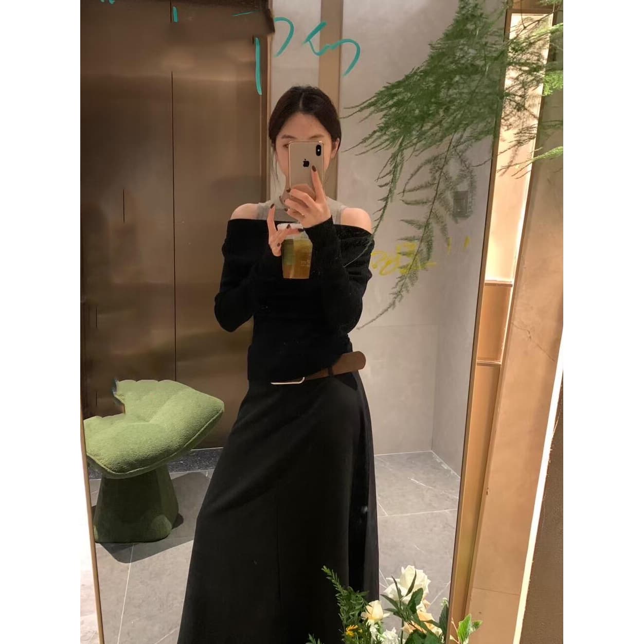 있음 도착 쉬운 스택 가져 가라. 흔들다 칼라 페이크 레이어드 배색 패치워크 기본 셔츠 꼬집기 허리 품격 다용도 맨위 여성 가을 이미지 5