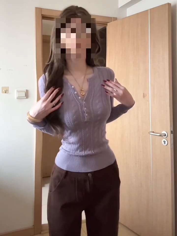 있음 도착 라일락 꽃 봄 가을 프랑스식 부드러운 품격 패션 다용도 슬림해 보이는 맨위 여성 가을 새로운 상세 이미지 10