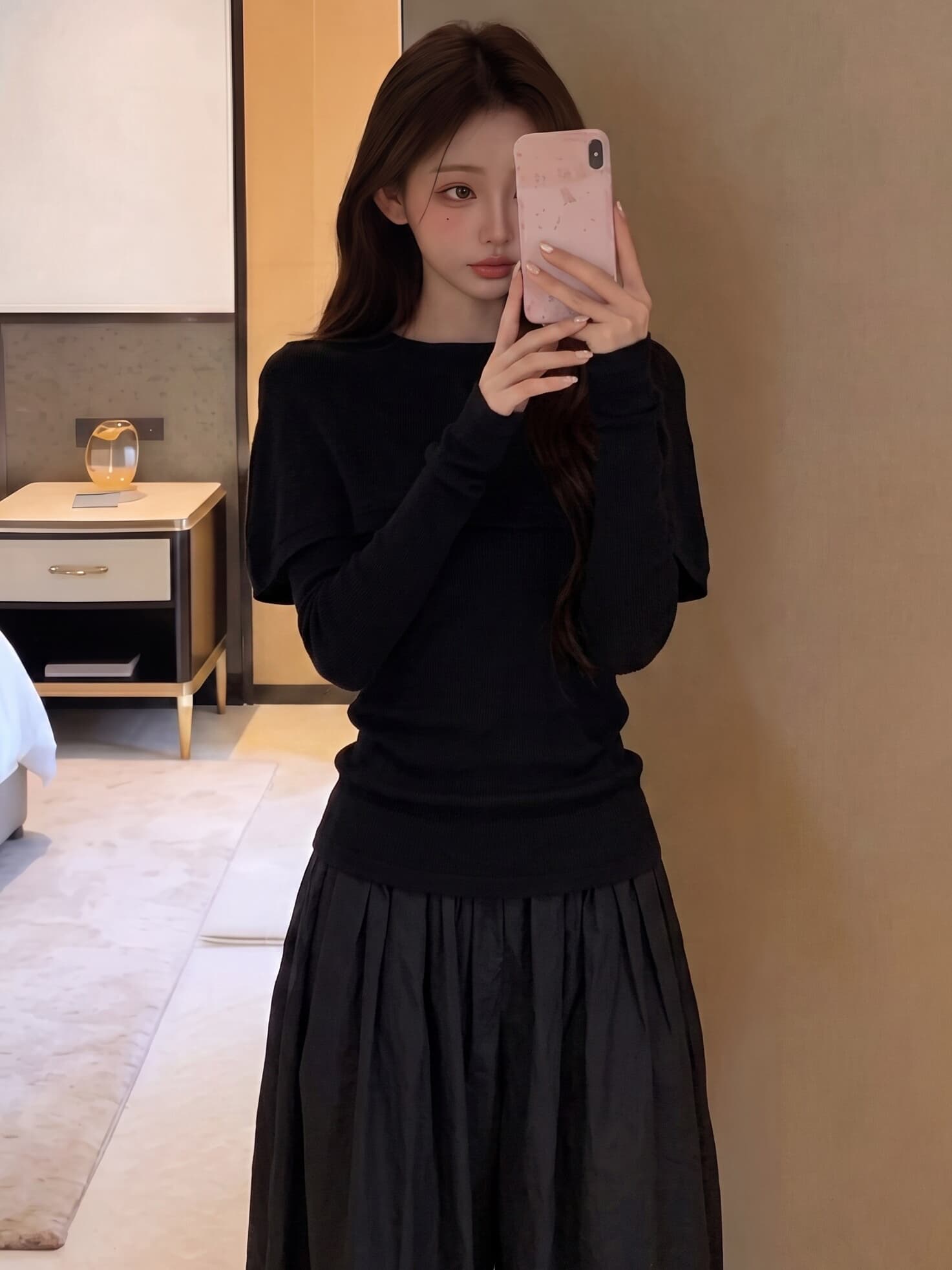 있음 도착 영화 만나는 이른 가을 디자인 센스 페이크 레이어드 양모 작은 숄 맨위 상세 이미지 2