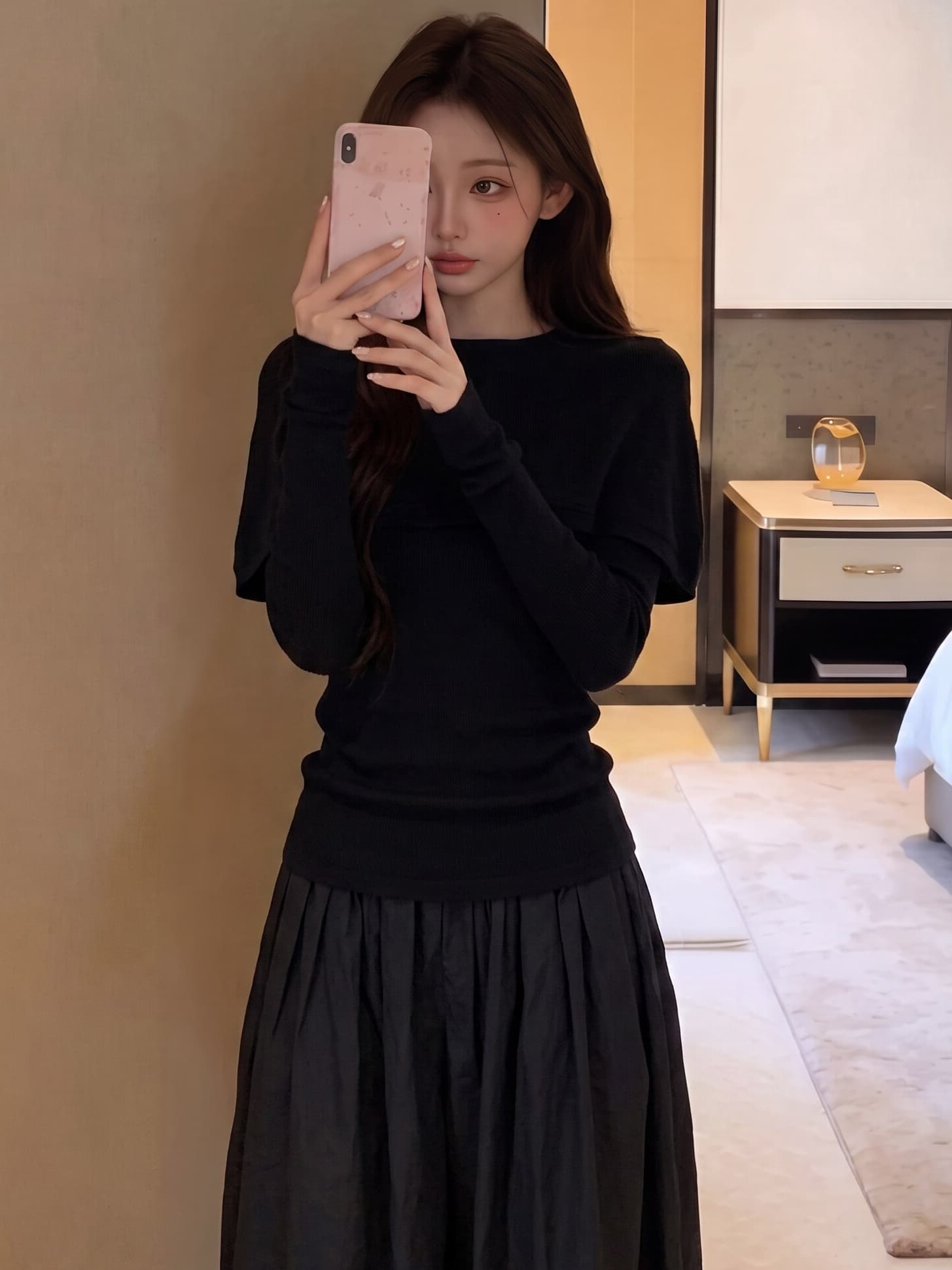 있음 도착 영화 만나는 이른 가을 디자인 센스 페이크 레이어드 양모 작은 숄 맨위 상세 이미지 4