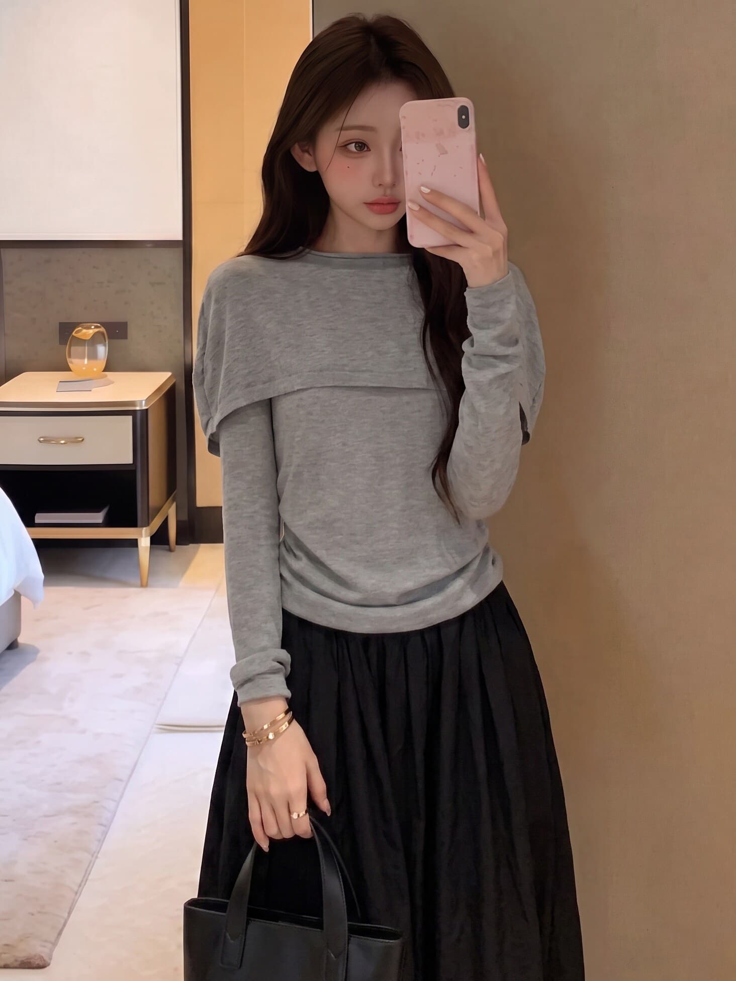 있음 도착 영화 만나는 이른 가을 디자인 센스 페이크 레이어드 양모 작은 숄 맨위 상세 이미지 5