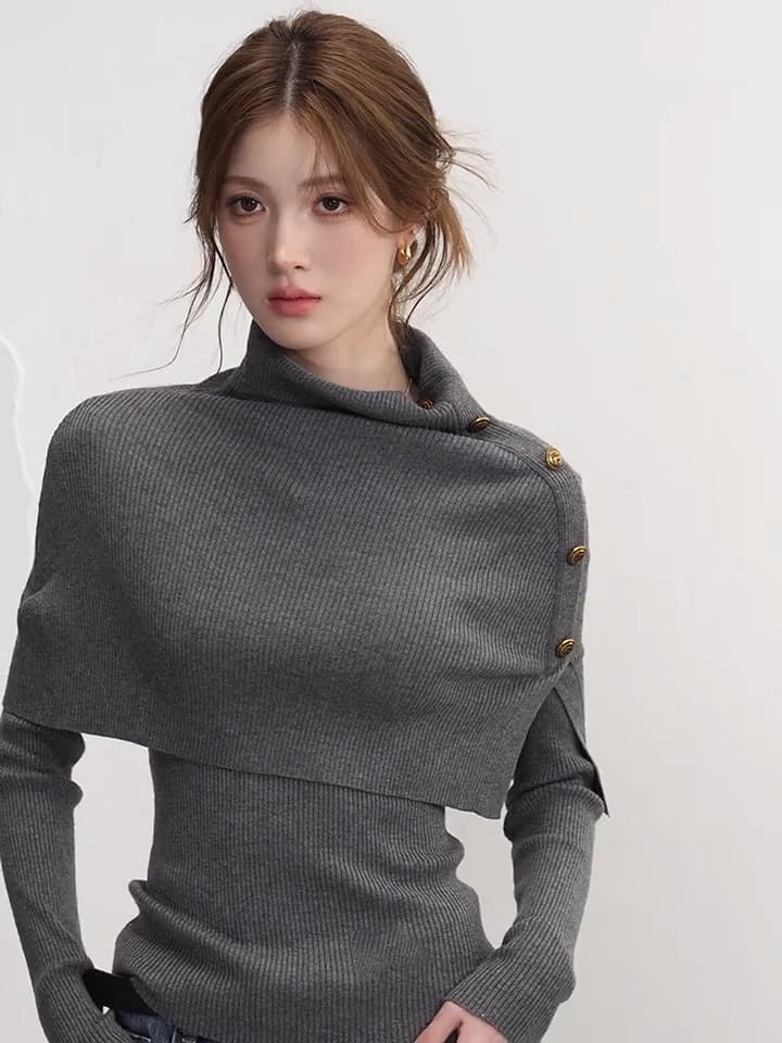 있음 도착 가을 겨울철 품격 천 골드 자매 바람이 아닙니다. 규칙 숄 패션 세트 가을 상세 이미지 1