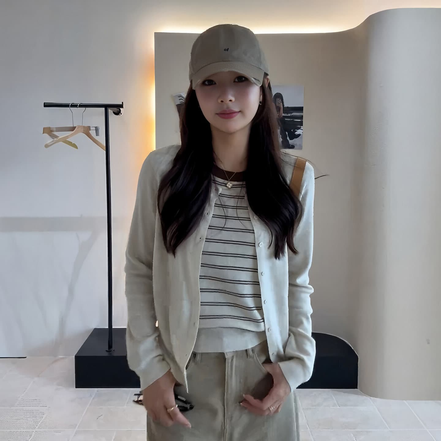 있음 도착 한 부서 슈퍼 잘 생긴 스트라이프 패치워크 페이크 레이어드 니트 스웨터 캐주얼 다용도 그레이트 보지 마 명중 섹션 상세 이미지 6