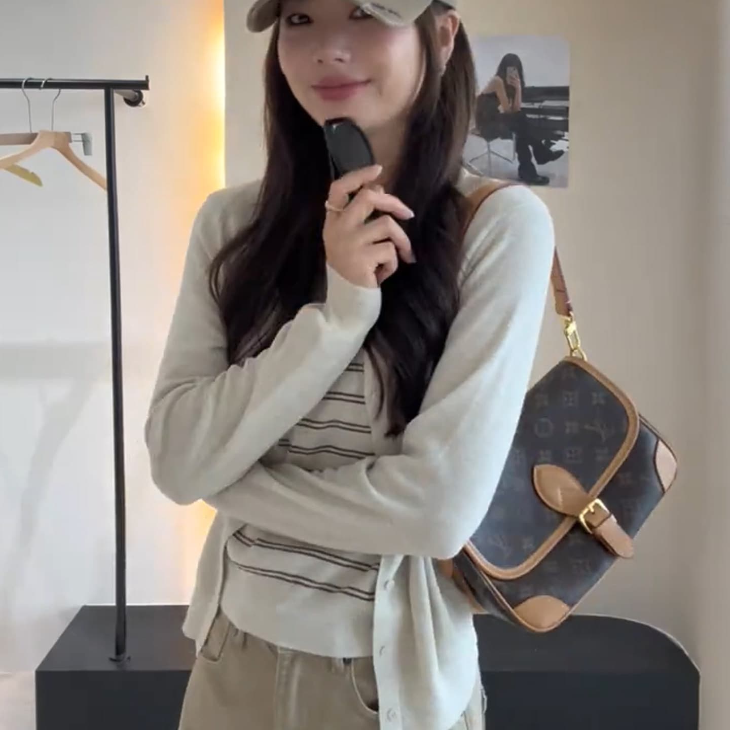 있음 도착 한 부서 슈퍼 잘 생긴 스트라이프 패치워크 페이크 레이어드 니트 스웨터 캐주얼 다용도 그레이트 보지 마 명중 섹션 상세 이미지 9