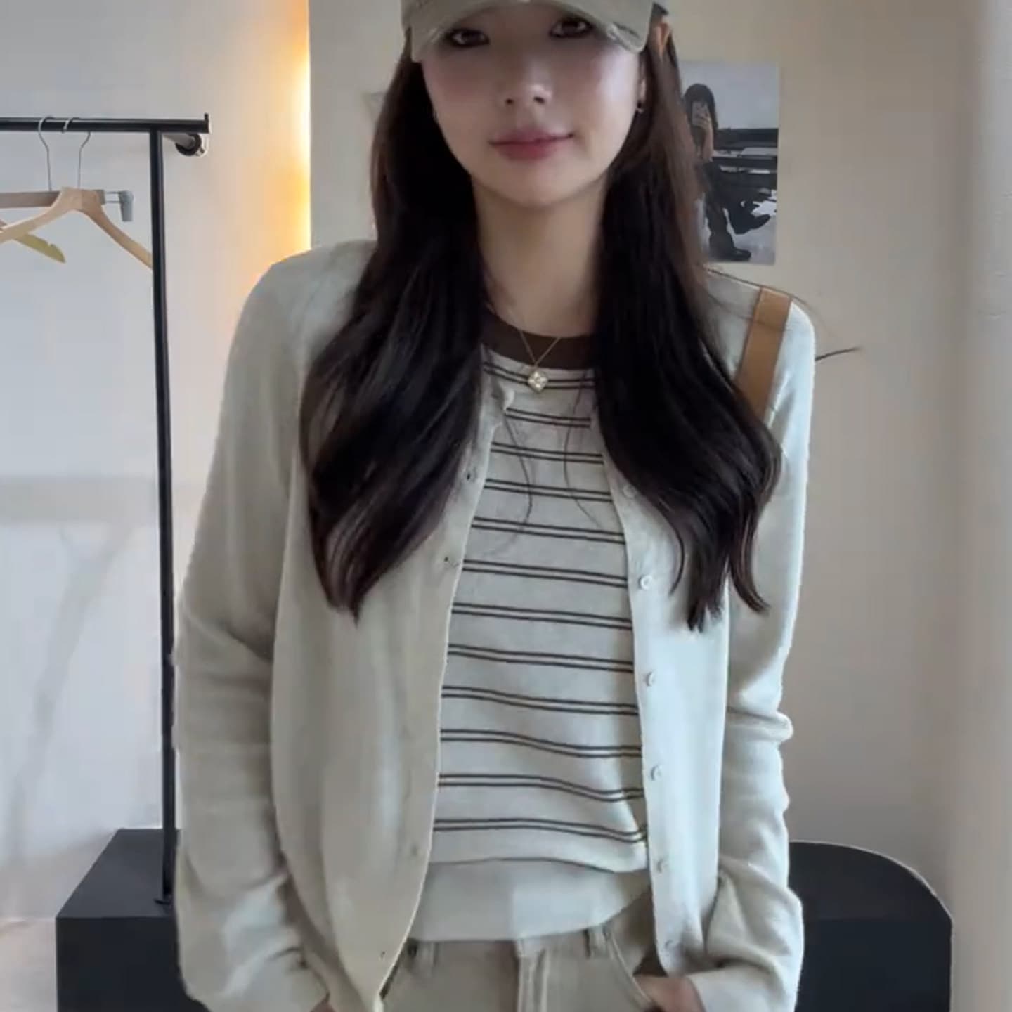 있음 도착 한 부서 슈퍼 잘 생긴 스트라이프 패치워크 페이크 레이어드 니트 스웨터 캐주얼 다용도 그레이트 보지 마 명중 섹션 상세 이미지 10