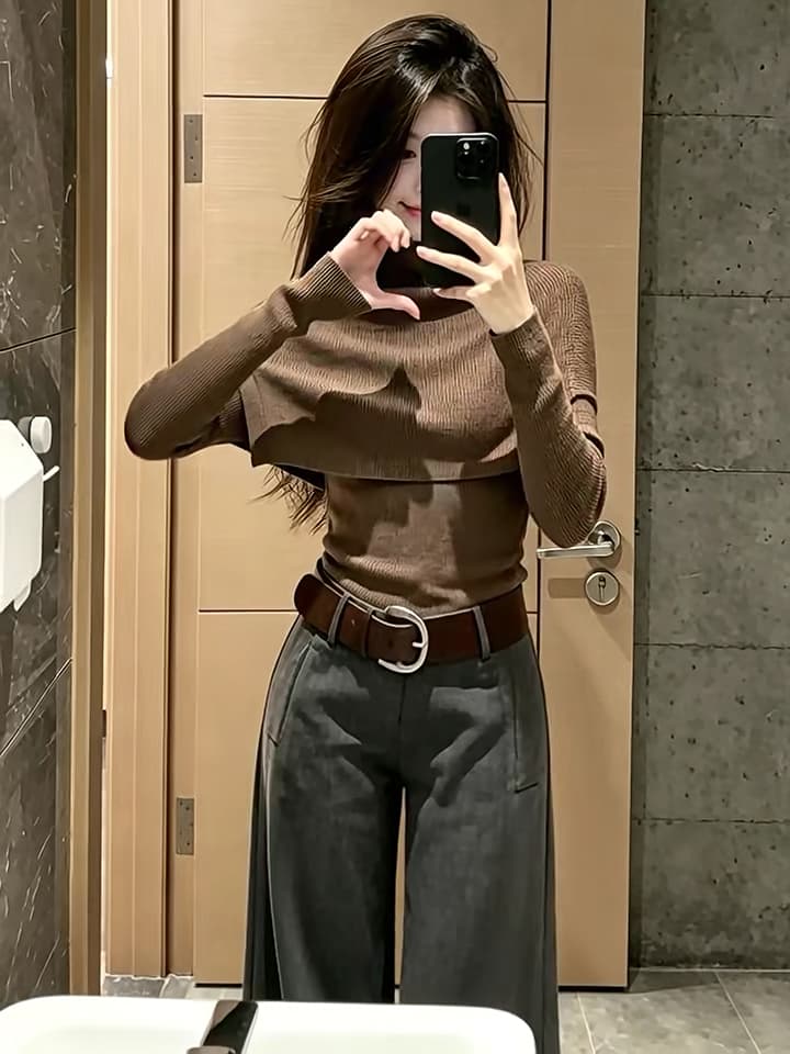 있음 도착 가을 겨울철 품격 천 골드 자매 바람이 아닙니다. 규칙 숄 패션 세트 가을 상세 이미지 4