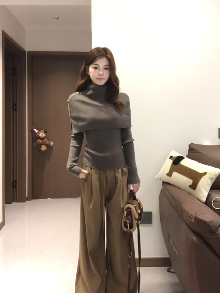 있음 도착 가을 겨울철 품격 천 골드 자매 바람이 아닙니다. 규칙 숄 패션 세트 가을 이미지 2