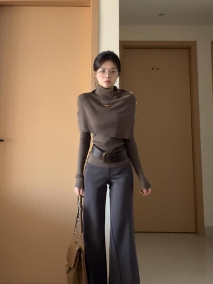있음 도착 가을 겨울철 품격 천 골드 자매 바람이 아닙니다. 규칙 숄 패션 세트 가을 이미지 3
